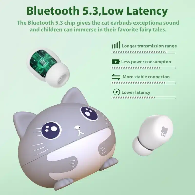 Cute Cat Wireless Earbuds