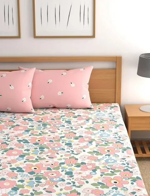 Pink Floral Bedsheet Set