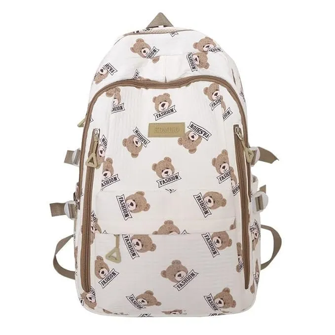 Cute Teddy Print Backpack